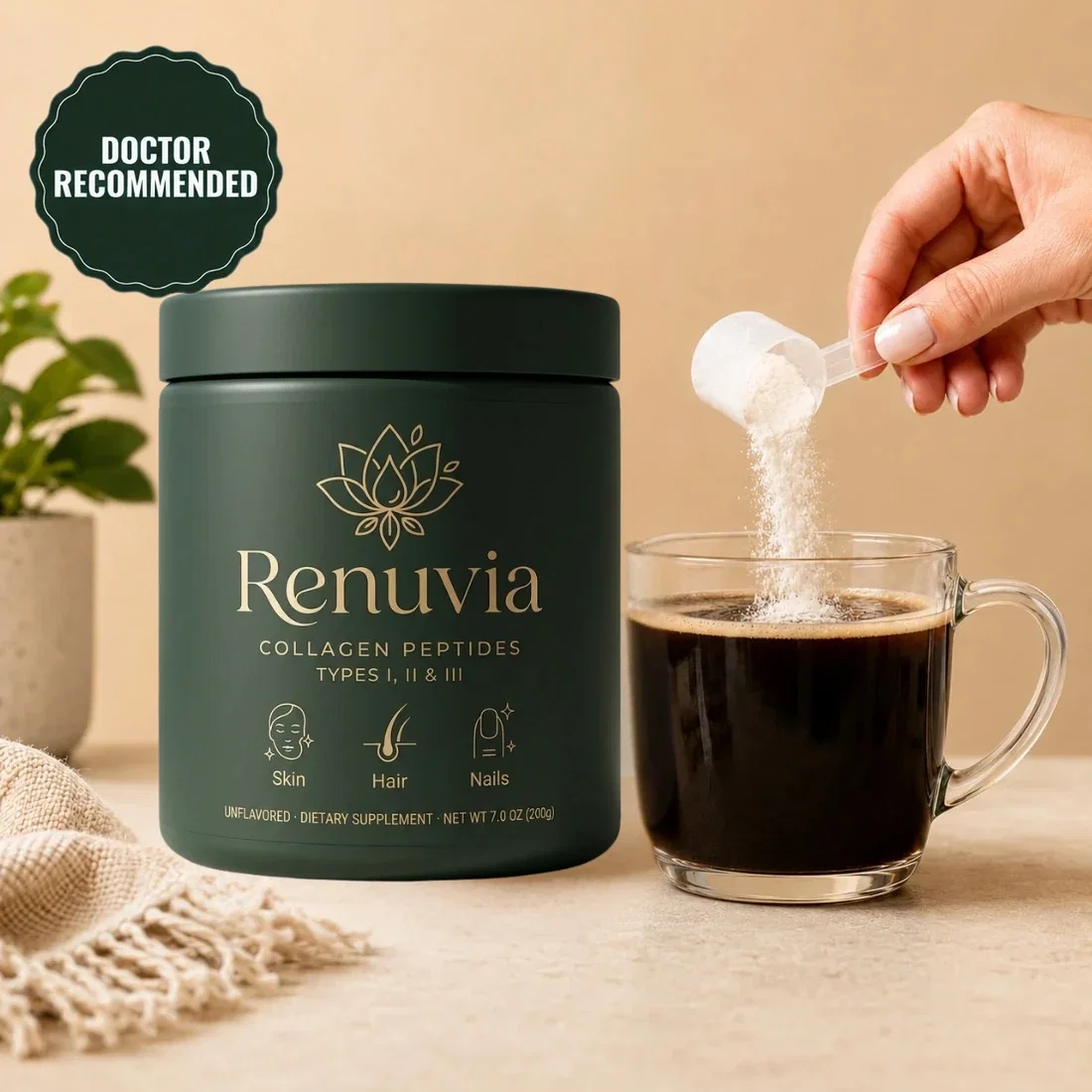 Renuvia mixed into coffee — take it with any drink